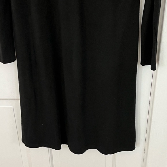 EILEEN FISHER Cowl Neck Jersey Stretch Long Sleeve Dress Medium Minimalist - Picture 6 of 12